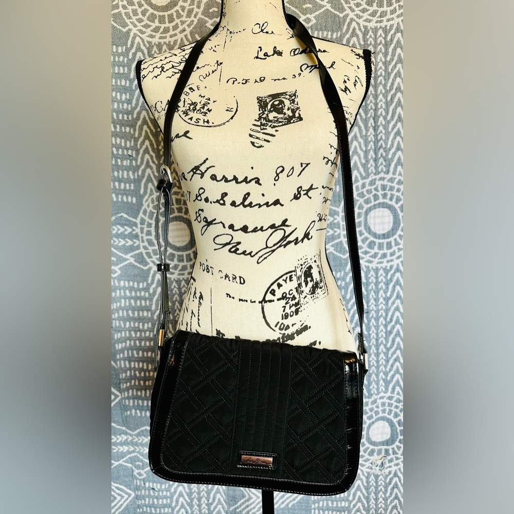 Vera Bradley Elegant Black Quilted Shoulder Bag